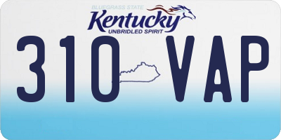 KY license plate 310VAP