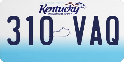 KY license plate 310VAQ