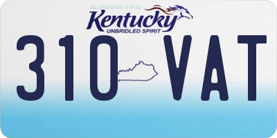 KY license plate 310VAT