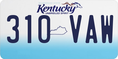 KY license plate 310VAW