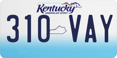 KY license plate 310VAY