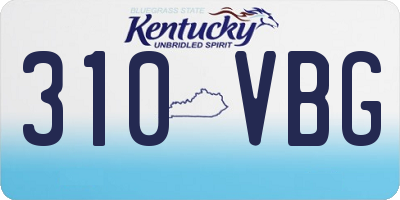 KY license plate 310VBG