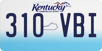 KY license plate 310VBI