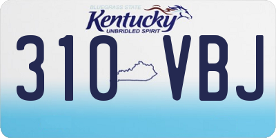 KY license plate 310VBJ