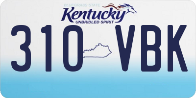 KY license plate 310VBK