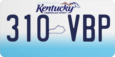 KY license plate 310VBP