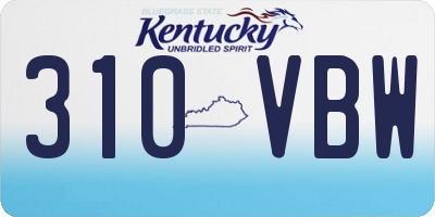 KY license plate 310VBW