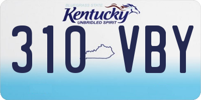 KY license plate 310VBY