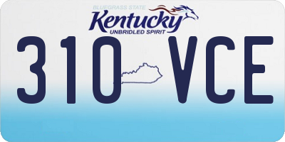 KY license plate 310VCE