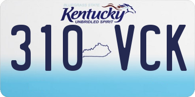 KY license plate 310VCK