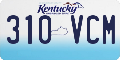 KY license plate 310VCM