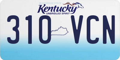 KY license plate 310VCN