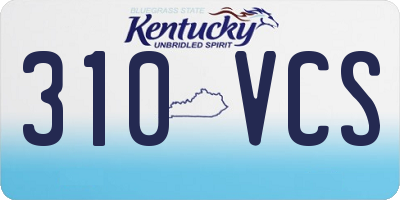 KY license plate 310VCS