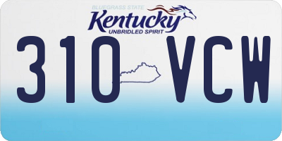 KY license plate 310VCW