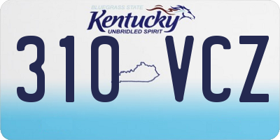 KY license plate 310VCZ