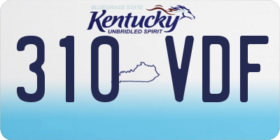 KY license plate 310VDF