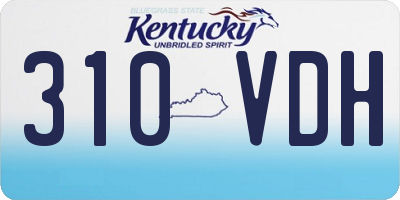 KY license plate 310VDH