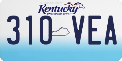 KY license plate 310VEA