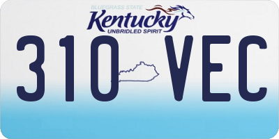 KY license plate 310VEC