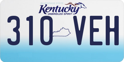 KY license plate 310VEH