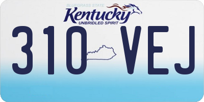 KY license plate 310VEJ