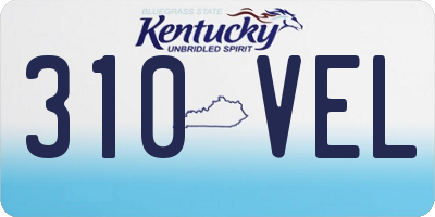 KY license plate 310VEL