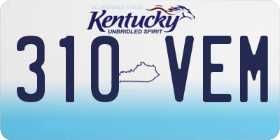KY license plate 310VEM
