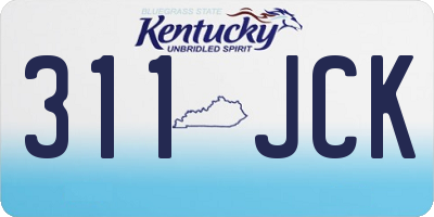 KY license plate 311JCK