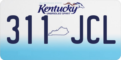 KY license plate 311JCL