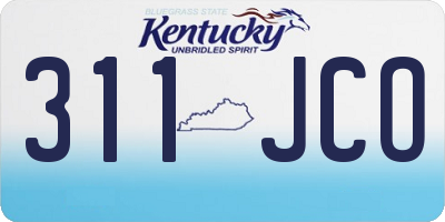 KY license plate 311JCO