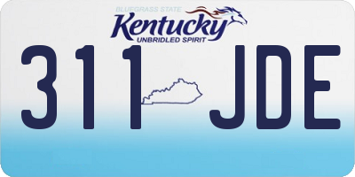 KY license plate 311JDE