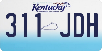 KY license plate 311JDH