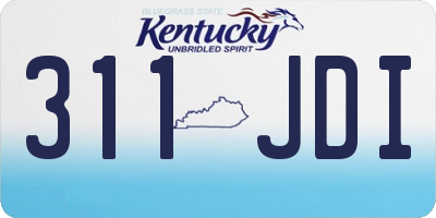 KY license plate 311JDI