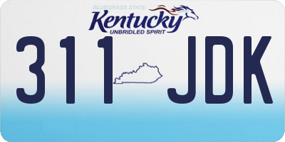 KY license plate 311JDK
