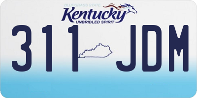 KY license plate 311JDM