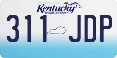 KY license plate 311JDP