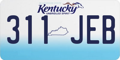 KY license plate 311JEB