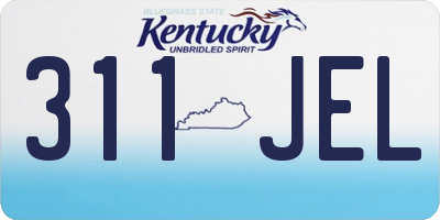 KY license plate 311JEL
