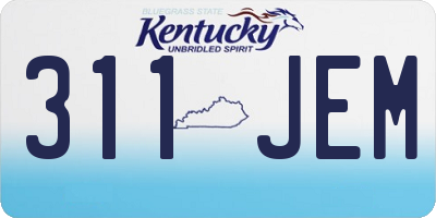 KY license plate 311JEM
