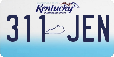 KY license plate 311JEN