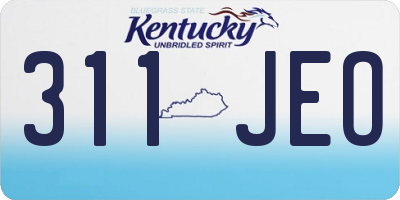 KY license plate 311JEO
