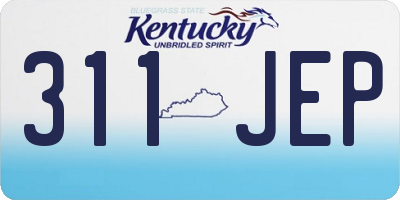 KY license plate 311JEP