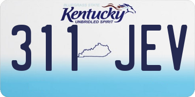 KY license plate 311JEV