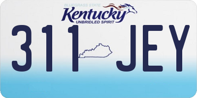 KY license plate 311JEY