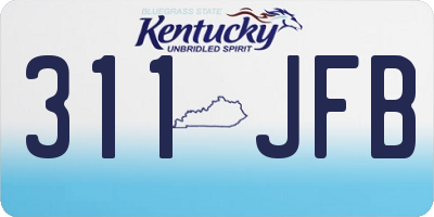 KY license plate 311JFB