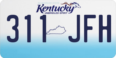 KY license plate 311JFH