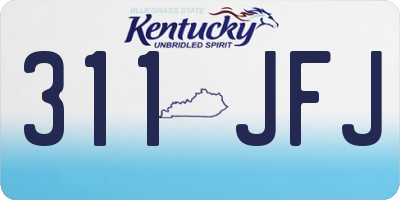 KY license plate 311JFJ