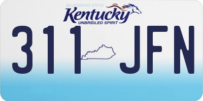 KY license plate 311JFN
