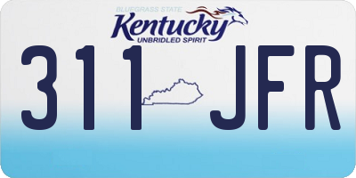 KY license plate 311JFR