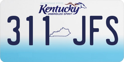 KY license plate 311JFS